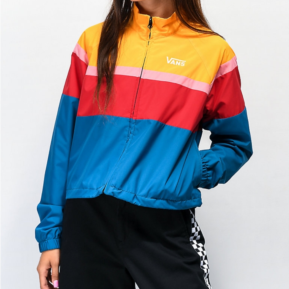 Vans Primary Color Block Cropped Windbreaker